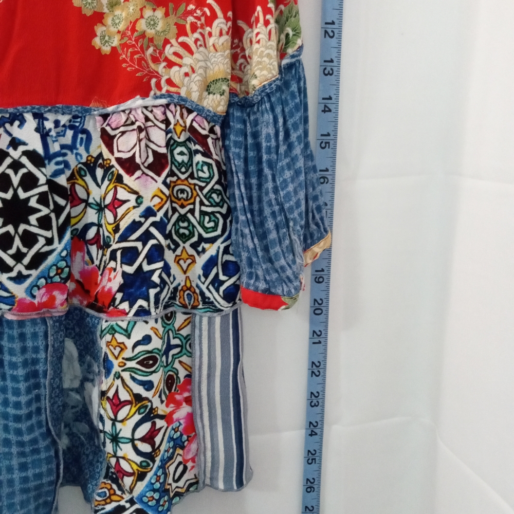 John Mark Multicolor Floral Patchwork Blouse - image 7